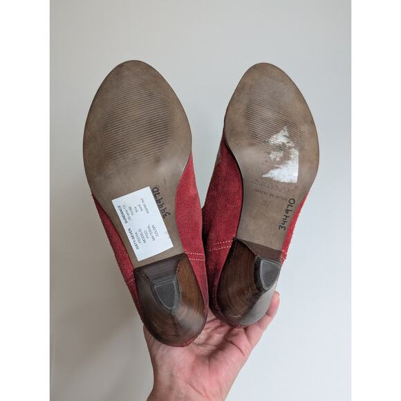 Sundance Sixty-Seven Red Suede Couwboy Boots Size EU 37 US 7 - Picture 6 of 8